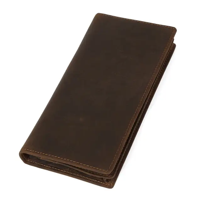 Men/'s Luxury Brown Leather Wallet Credit Card Holder Bifold Purse