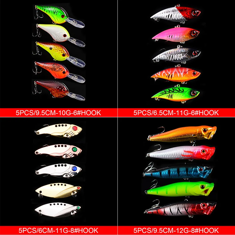 Iscas de Pesca Isca de Pesca Dura de Metal Conjunto Topwater Carpa Kit Enfrentar Terno Venda Artificial Isca Jig Minnow Wobbler 25 - 30 35pcs 7 Pesca Carpa Isca de pesca Kit Enfrentar