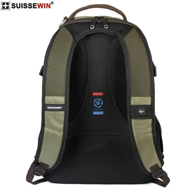 Швейцарский бренд, Зеленый Нейлоновый водонепроницаемый 15,6 дюймовый рюкзак для ноутбука, оригинальная Классическая школьная сумка для мужчин и женщин