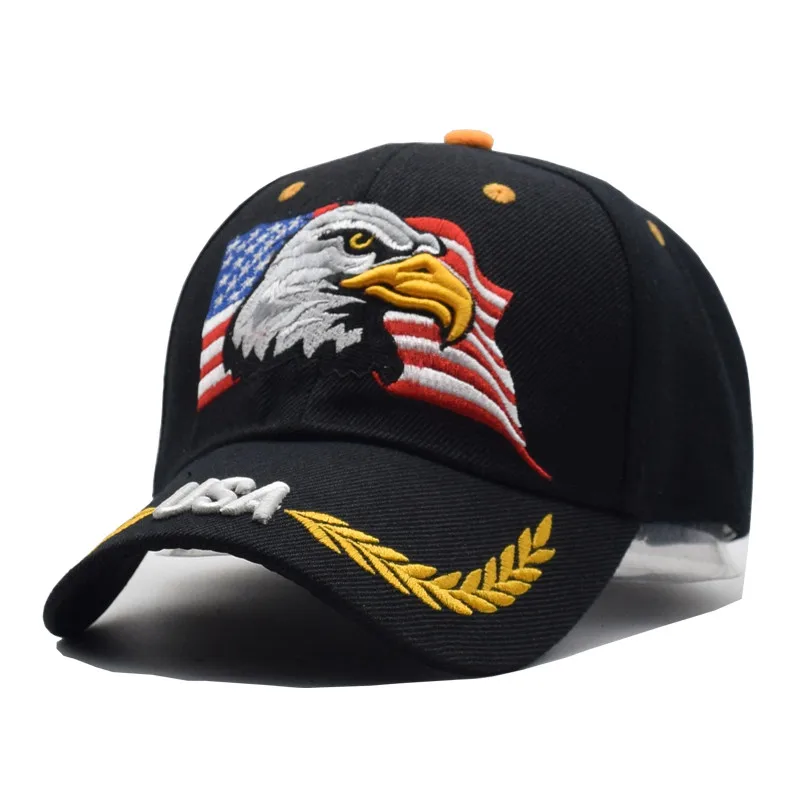 Черная кепка с вышитым флагом США орлом Бейсболка Snapback Кепка s Casquette головные уборы облегающие повседневные Gorras Dad головные уборы для мужчин и женщин - Цвет: NO 4