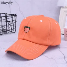 Baseball Caps Women Summer Fruit Embroidered Solid Adjustable Snapback Hat Womens Korean Style All-match Simple Casual Trendy