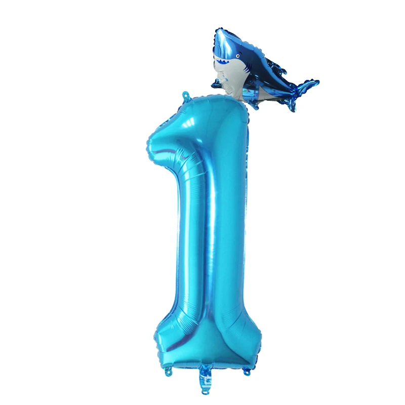 Близнецы, 2 шт., Акула, голубой, для вечеринки в честь Дня рождения, воздушные шары, морской тематический парк, для дня рождения, украшения для вечеринки, для детей, для душа - Цвет: Design-01