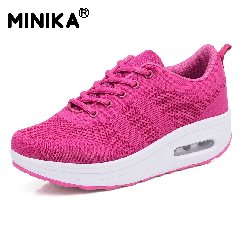 

Minika Women Casual Shoes Height Increasing Platform Flats Breathable Mesh Sneakers Wedge Tenis Feminino Ladies Shoe Basket