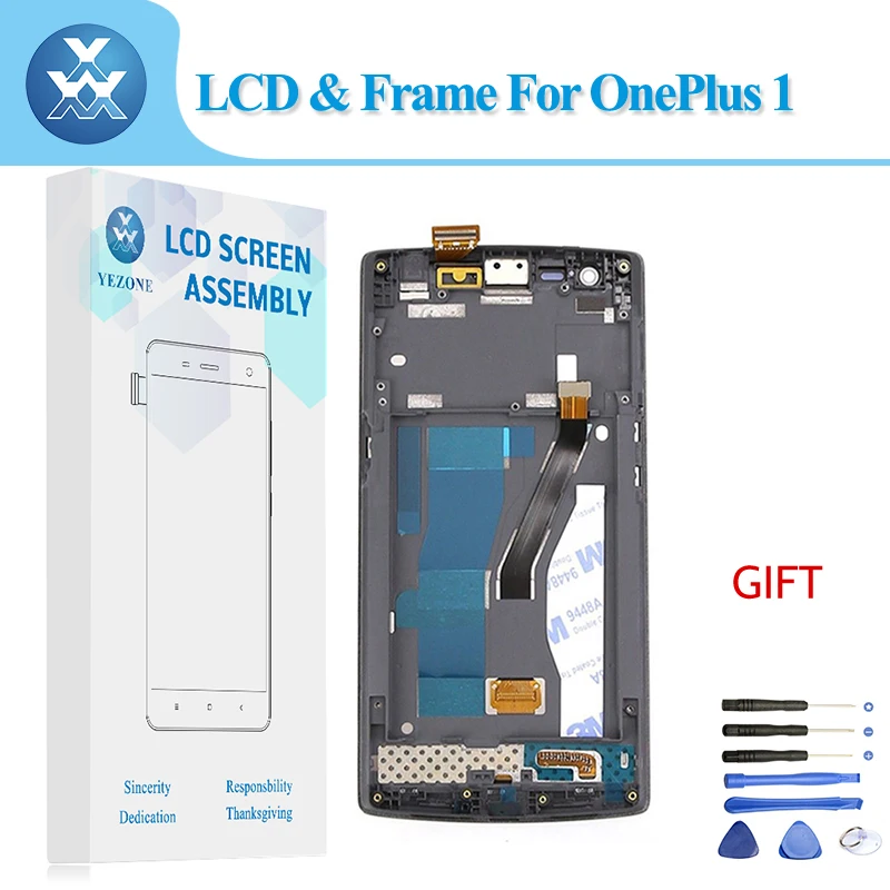 For Oneplus 1 with frame LCD Display Touch Screen For Model Oneplus1 A0001 Mobile Phone Assembly Replacement Parts (1)