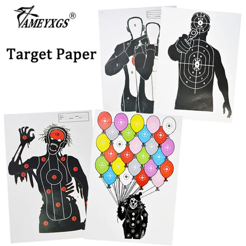 

10/20pcs Archery Arrow Target Paper Arrow Field Point Shooting Practice Zombie Clown Target Paper For Bow Hunting Accessories