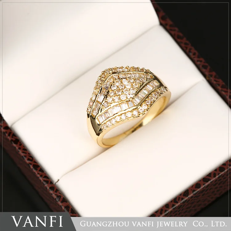 

Kfvanfi hot selling gold color cubic zirconia wedding gold rings for women gold jewelry luxury design women accessories