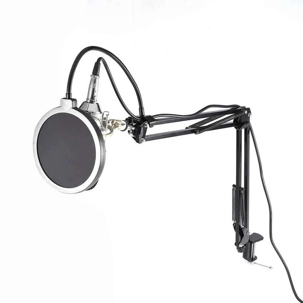 

Professional Studio Microphone SET Flat Head Adjustable Suspension Scissor Arm Stand with Shock Mount Clamp Studio Recording Kit