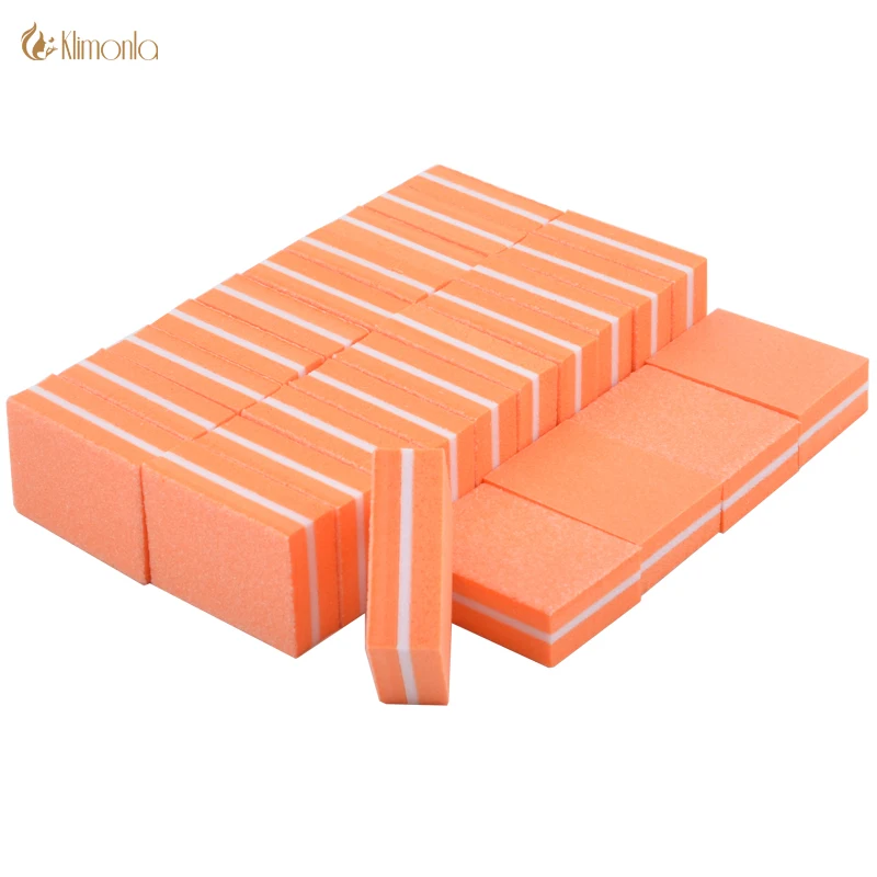 

100pcs/lot Mini Nail Files Orange Sponge Nail Care Buffing Sanding Blocks Cuticle Remover Nail Art Pedicure And Manicure Tools