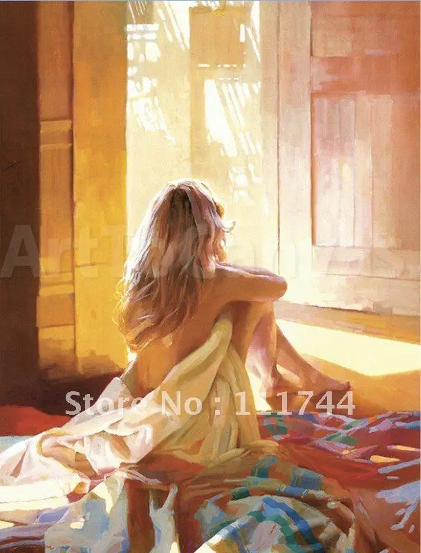 

Modern art naked canvas painting Lady a still afternoon of the saturday High quality 100% handmade