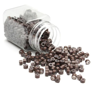 

500Pcs/Lot Silicone Micro Link Beads Hair Extension Dread Braids Dreadlock Beads Adjustable Cuffs Clips for Hair Accessories