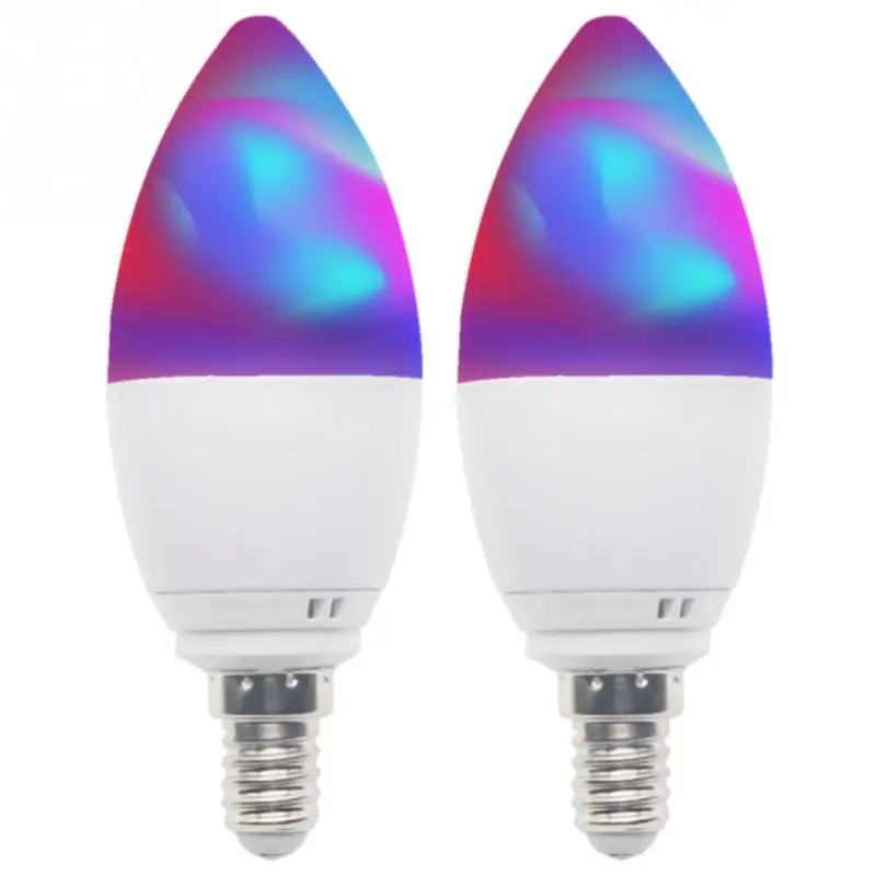 

E14 Smart Candle Bulb Smartphone WIFI Controlled Living Room RGB LED Bedroom Lamp Dimmable Kitchen Support For Alexa And Google
