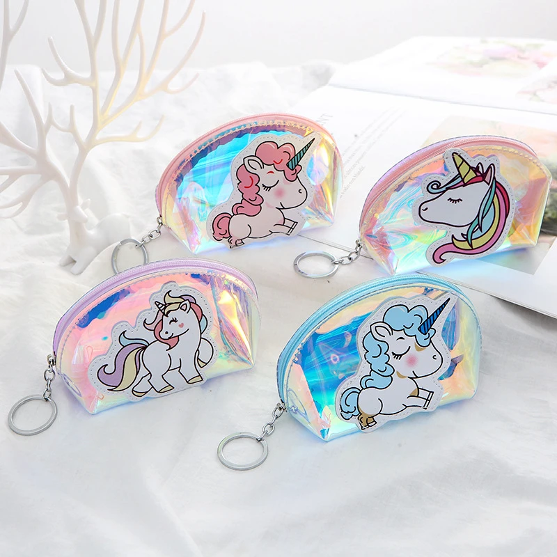 

Creative Unicorn Laser Coin Bag Colorful Simple Purses Holder Money Pouch Kids Wallets Headset Storage Children Girl Mini Gift