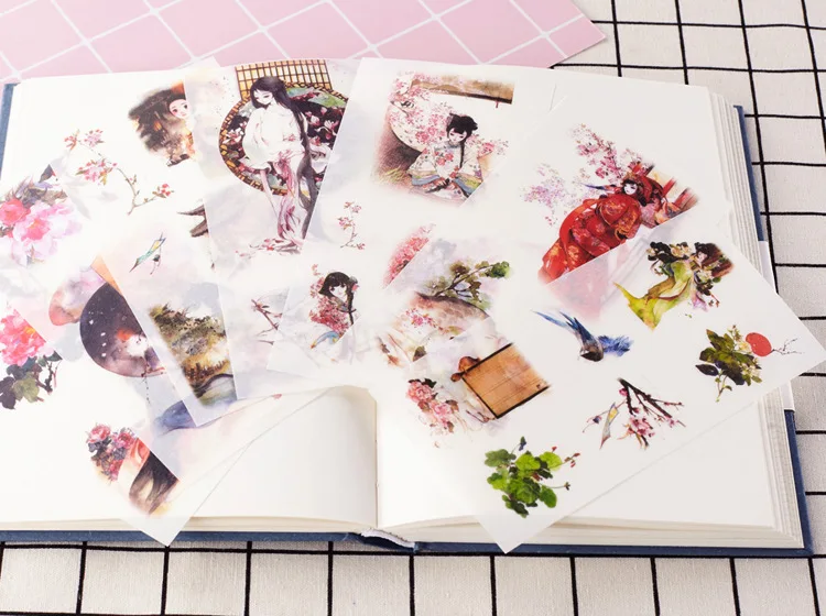 3-6 листов/упаковка Kawaii девушки цветы кошка собака Васи бумажные наклейки украшения DIY дневник в стиле Скрапбукинг мобильный Sticky