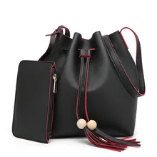 Mujeres de la manera Bolso de Cuero de LA PU de Dos Set Frunce Los Bolsos Famosos Bolso de marcas de Diseño de Alta Calidad de Hombro Femenino Bolsas sac principal
