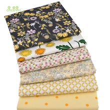 Chainho, Yellow Floral Series,Printed Twill Cotton/Meter Fabric,Patchwork Cloth,DIY Sewing&Quilting Material For Baby&Child