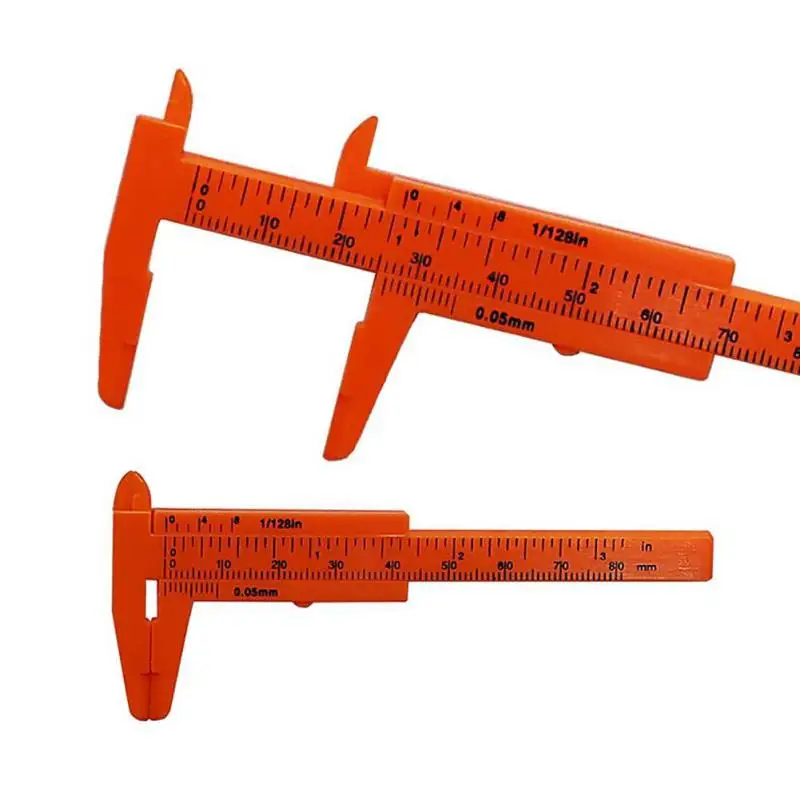 

High quality 1pcs 0-80mm double rule scale plastic Vernier caliper measuring Student Mini tool ruler