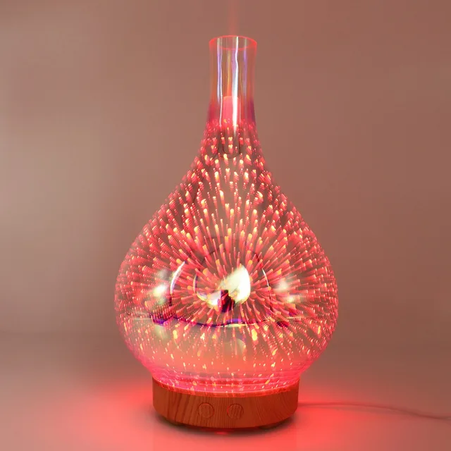 3D Fireworks Glass Vase Shaped Air Humidifier with LED.