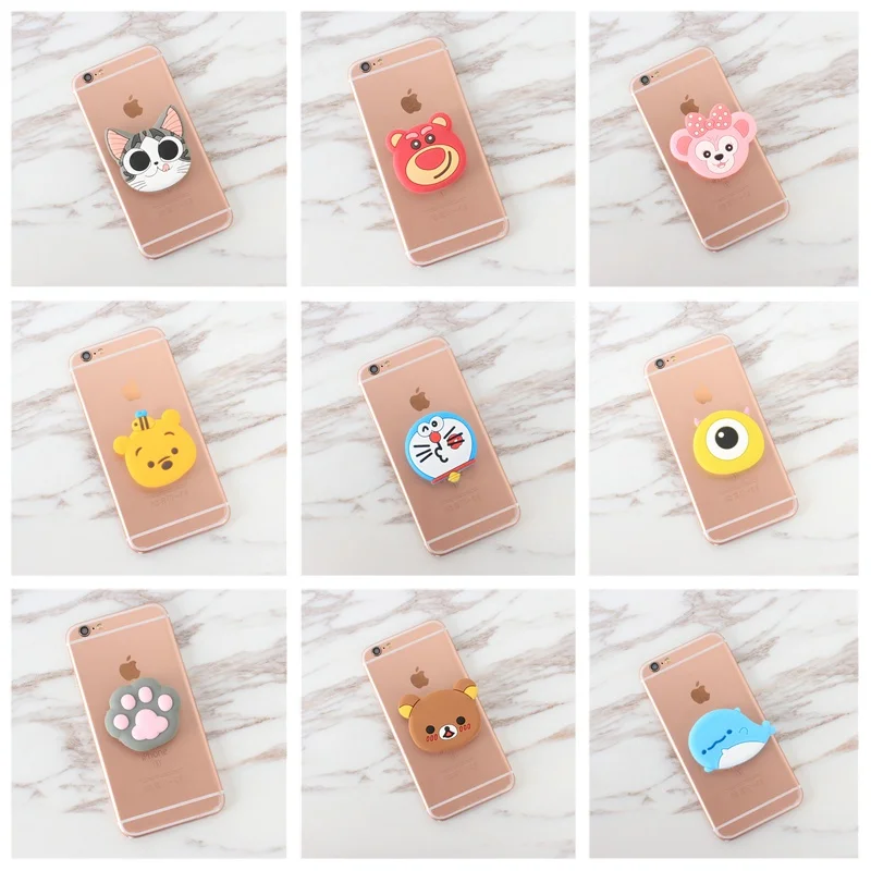 

Universal Phone Holder Expanding Stand Finger Holder Silicone Cartoon for Smartphone tablet socket Cellphone Stand