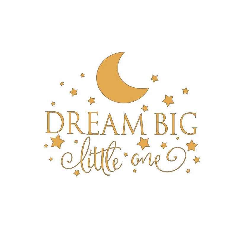 Dream Big Little One Наклейка-цитата на стену, стикер на стену детской спальни художественный декор, Детская Настенная Наклейка настенные наклейки со звездами 2632 - Цвет: Golden