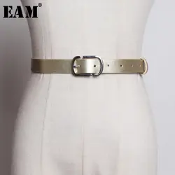 [EAM] Винтажный Длинный Простой ремень из искусственной кожи с пряжкой, Новый Модный женский Универсальный осенне-зимний 2019 JQ864