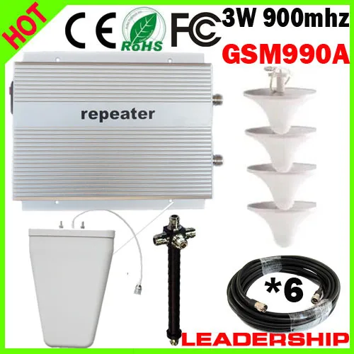 

Wholesale GSM990A 900mhz 2W cellular mobile/cell phone signal repeater booster amplifier detector splitters Work 1200sqm