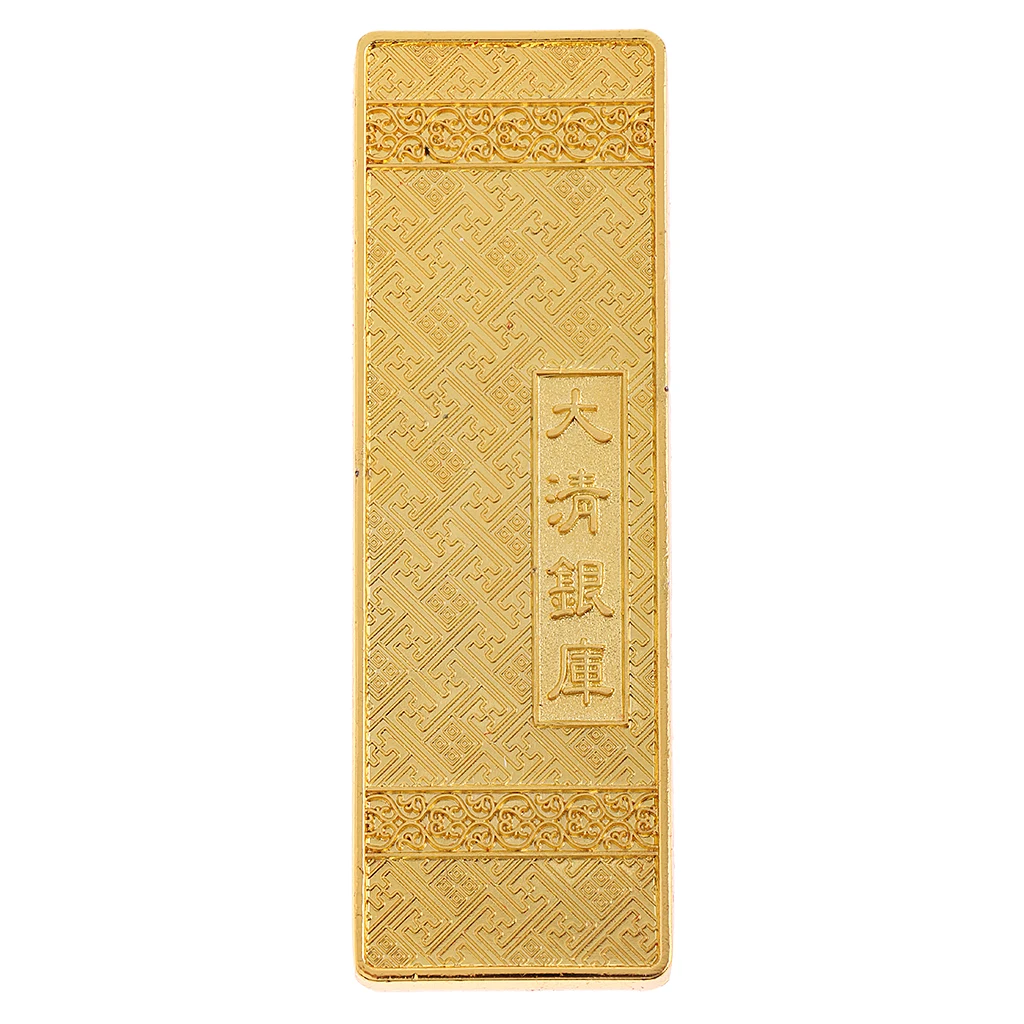 Chinese Feng Shui Fake Bullion Gold Bar Wealth Crafts for Home Office Charm