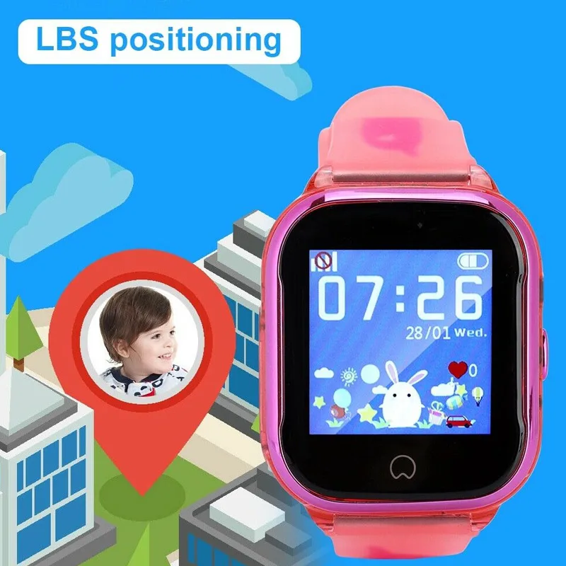 2019 Children Smart Watch HD Touching Screen Waterproof Large Battery with HD Camera GPS Tracker SOS Compatible IOS & Android