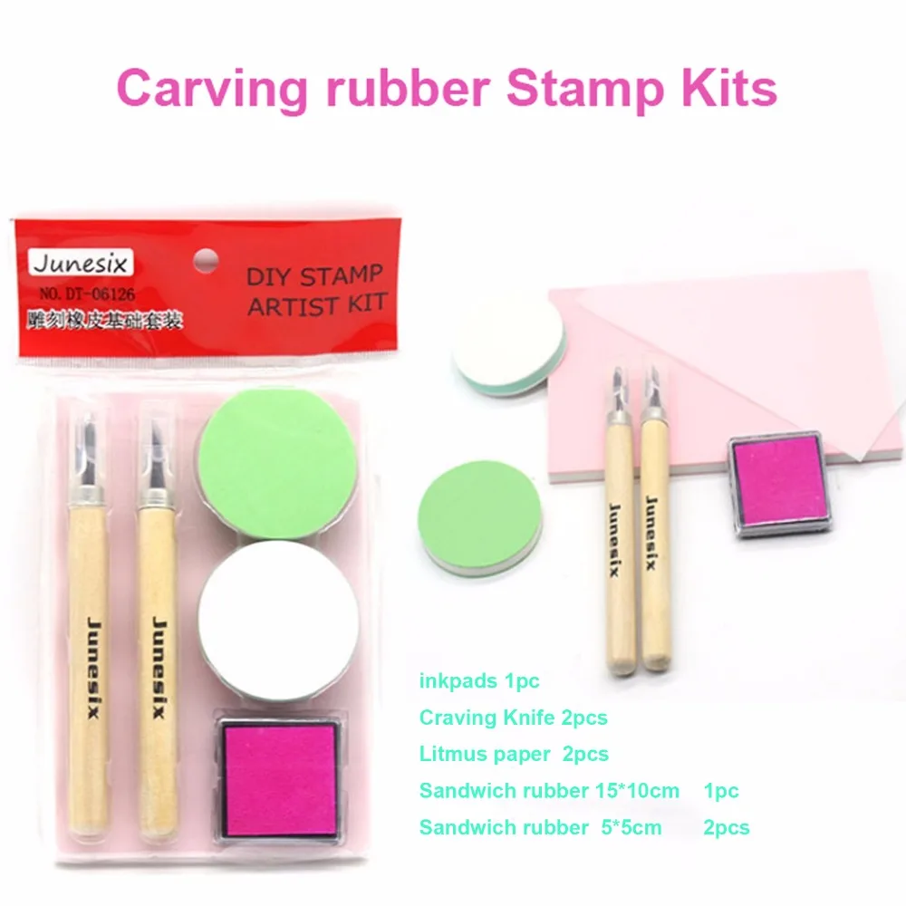 

Carving rubber stamp Craving Knife DIY Set Rubber Brick Foundation Set Manual Material Pack