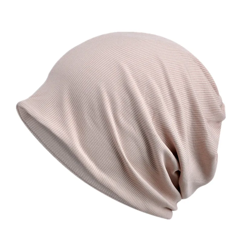 khaki Новая мода сплошной цвет унисекс для мужчин и женщин Skullies Beanies Хеджирование шапка вязаные хлопковые шапки двухслойная ткань шапка s дамская шляпа без полей - Цвет: khaki