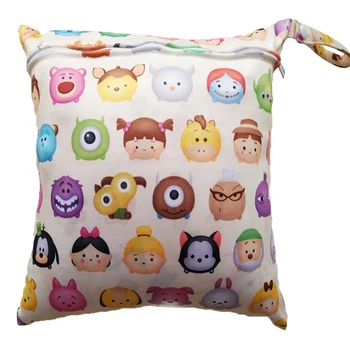 

Baby Diaper Bags Waterproof Wet Cloth Diaper Backpack Reusable Diaper Cover Printed Double Zippered Wet/Dry Bag