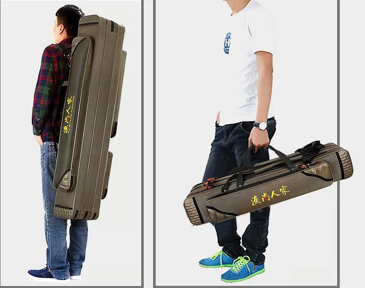 

Portable Fishing Bag 3 Layer Large Capacity Fishing Pole Tool Storage Bag Nylon Waterproof Tackle Gear Carrier Shoulder Bag B307