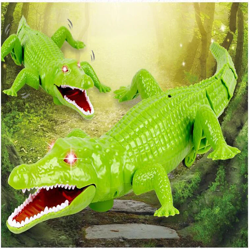 Имитация животных инфракрасный пульт дистанционного управления крокодил с подвохом страшный глаз светящиеся рептилии животные Дети Рождественские подарки