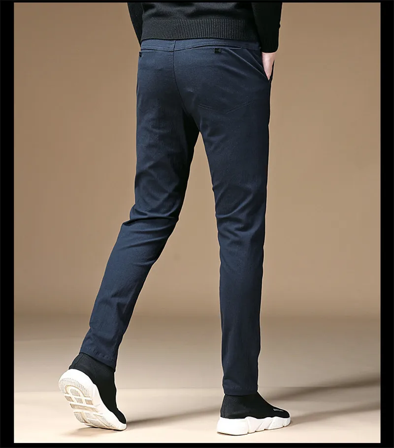 New 2018 Mens Casual Pants Fashion Business Male Cotton Slim Pant Straight Trousers Long Pants Solid Color 28-42 (24)
