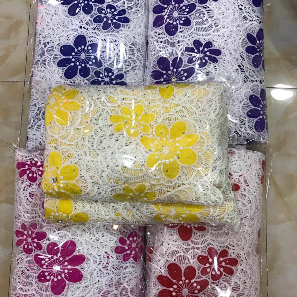 

2018 new style of fabric of French 3D Flower Tulle of knitted lace fabric of high quality lace fabric African African jjh43
