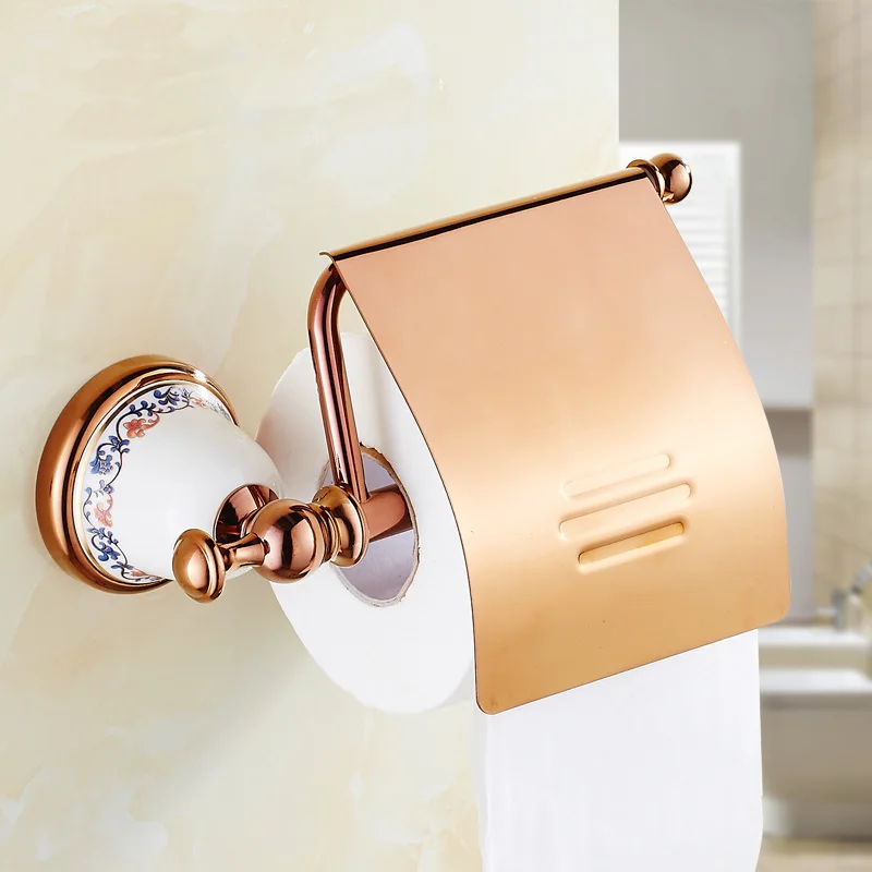 2 Style Antique brass toilet paper holders shelf gold plated, Retro