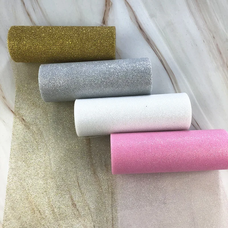 

10Yards 15cm Glitter Tulle Rolls Glitter Sequin Tulle Mesh Baby Shower Tutu Skirt Organza Table Runner Wedding Party Decoration