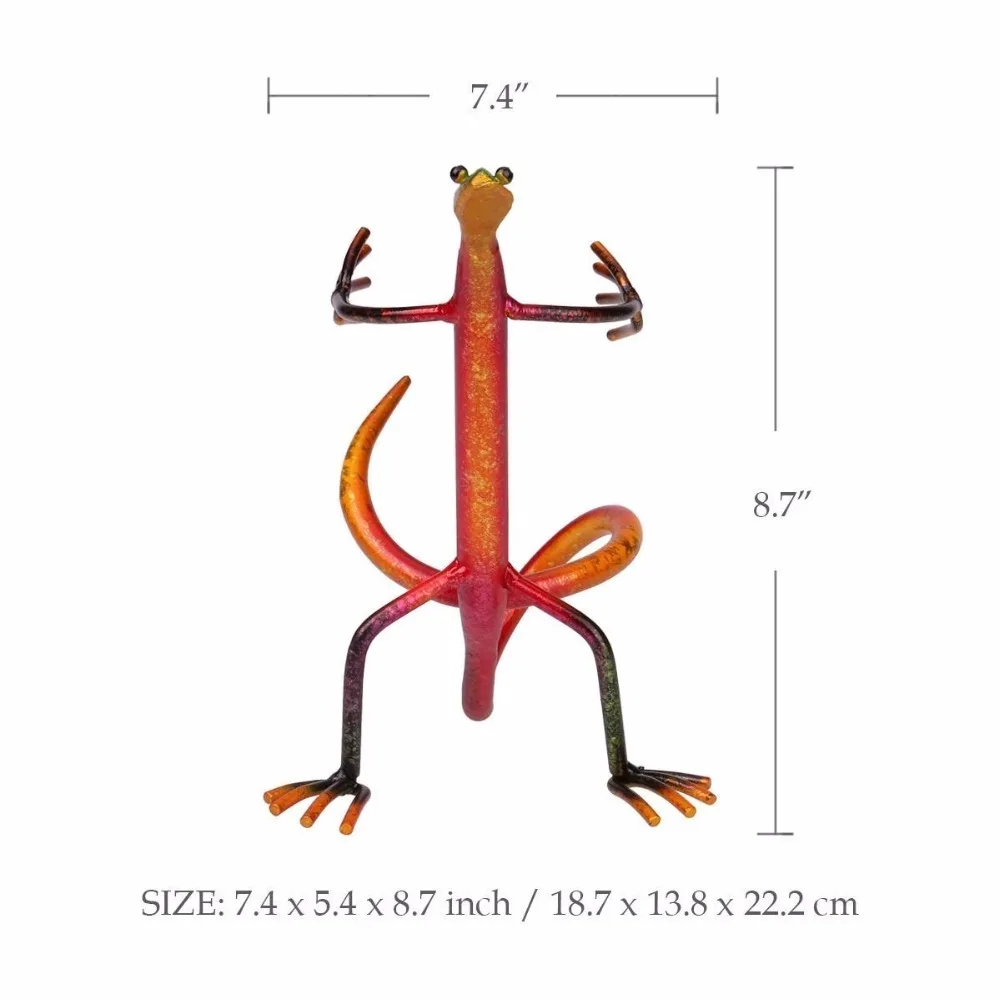 Gecko Shaped винный держатель Полка для вина металлическая скульптура практичное