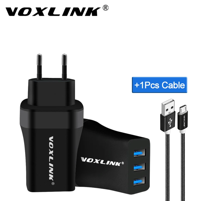 

VOXLINK USB Charger Fast Charging 5V 3.4A 3Port USB Home Travel Wall Charger Plug For iPhone X 8 7plus Xiaomi Samsung S10 S9 S8