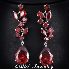 CWWZircons 4 цвета модные и роскошные капли воды синий зеленый красный большой длинный кубический цирконий кристалл серьги гвоздики для женщин CZ176