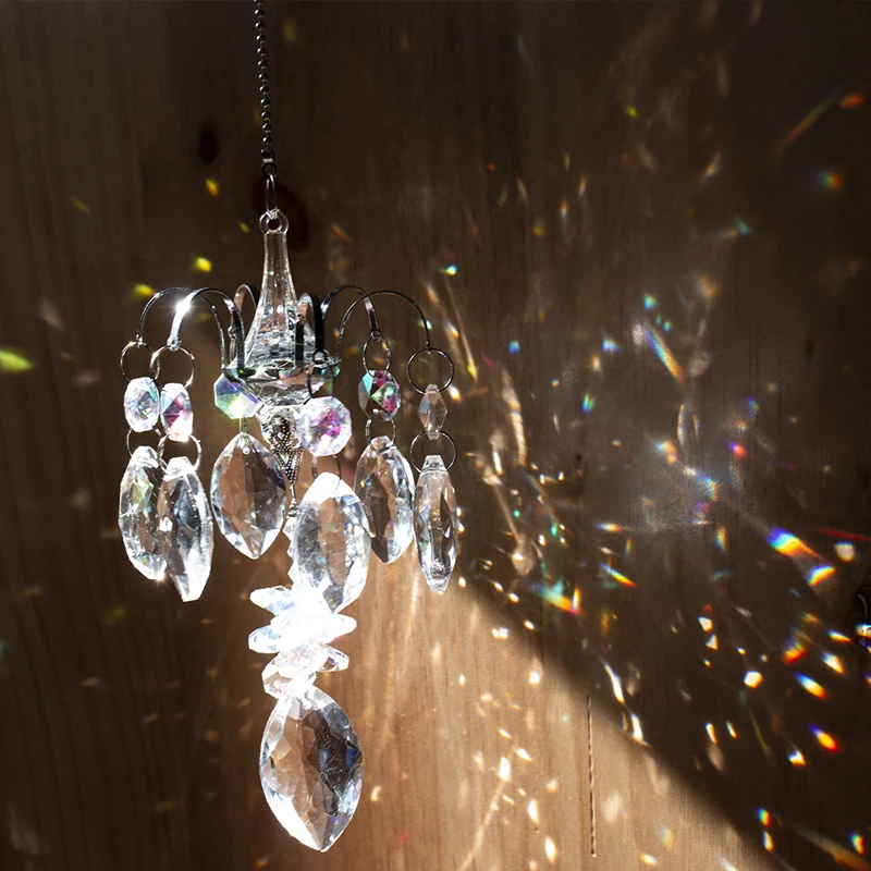 Suncatcher H&D Crystal Horse Eye Prisms For Window Hanging Ornament Rainbow Maker Hanger for Home,Garden Christmas Decoration sun catcher,sun catchers,window ornament