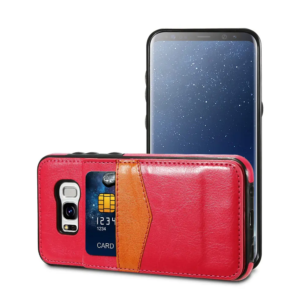 Чехол KISS, кожаный чехол для samsung Galaxy S9, S8 Plus, Ретро стиль, флип, кошелек, чехол, держатель для карт, Вертикальный чехол для samsung S7, S6 edge - Цвет: Red
