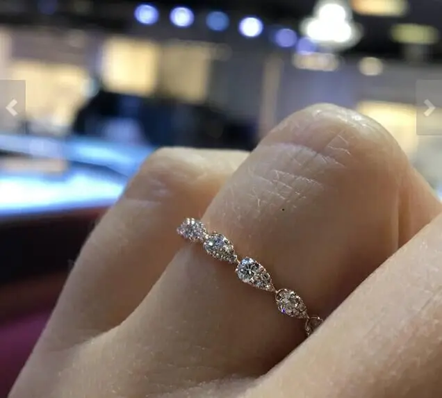 

Brand Female Small Water Drop Engagement Ring Cute Luxury Gold Love Wedding Jewelry Promise Zircon Stone Rings For Women