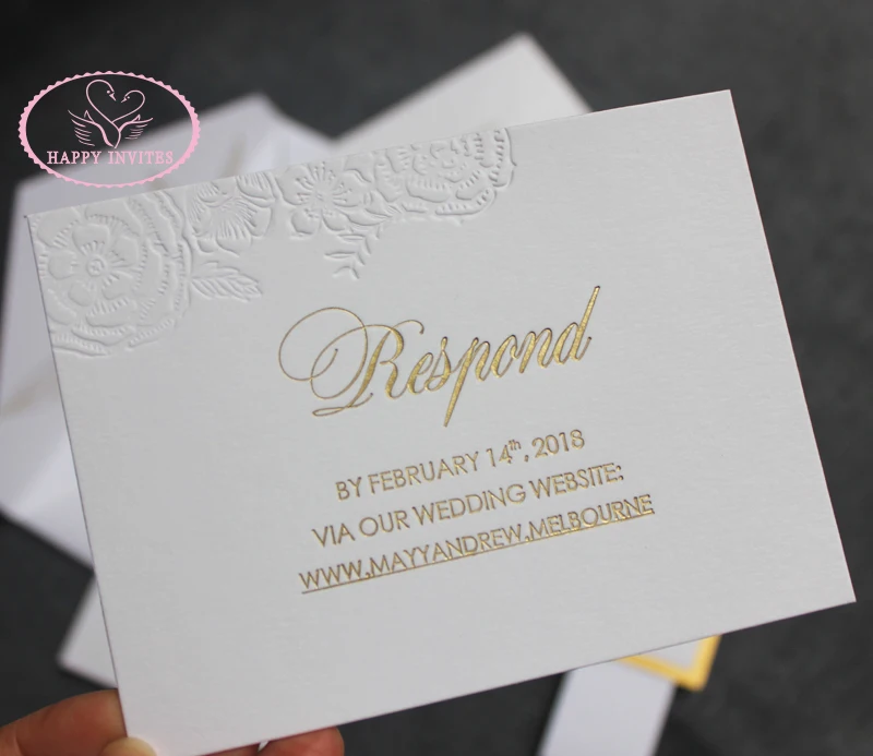 HI1134 - 06 Top Grade  Customized Elegant White Invitation CARD made of 1800 GSM Cotton Paper with  Letterpress