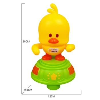 

Electric Small Duck Toy Dancing Music Rotation with LED Light for Children Kids YJS Dropship