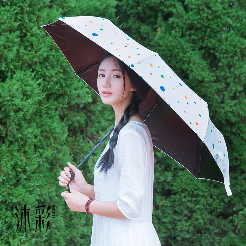 Colorido Portable Rain Sun Umbrella Folding Automatic Umbrella Windproof Travel Parasol for Men Women Black