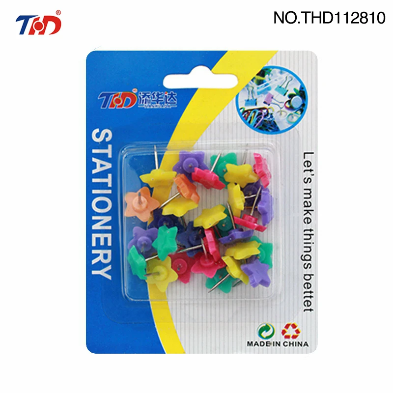 

THD 30 pcs Stars Plastic Tacks Push Pins Assorted Making Thumb Tacks Cork Board Office School Stationery Supplies