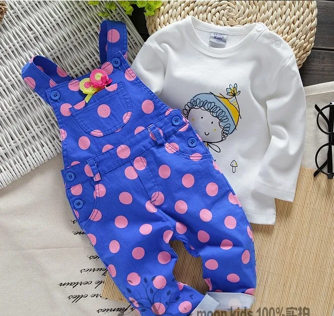 Бесплатная доставка 2017 г. нагрудник в горошек для девочек модные детские штаны