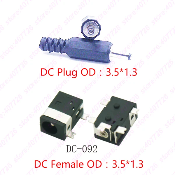 10 шт. зарядное гнездо постоянного тока Pin1.3* Plug3.5mm женский и мужской DC разъем питания 4Pin SMD PCB монтажный DC-092