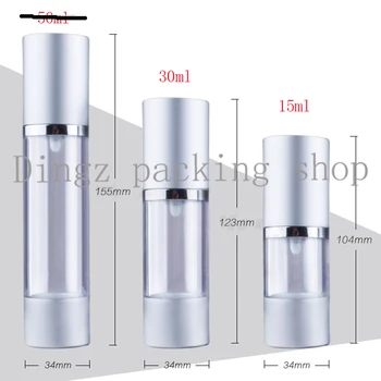 

15ml x 10 empty airless pump cosmetic lotion cream bottles ,15ML vacuum metal containers pump,travel cream aluminum bottle