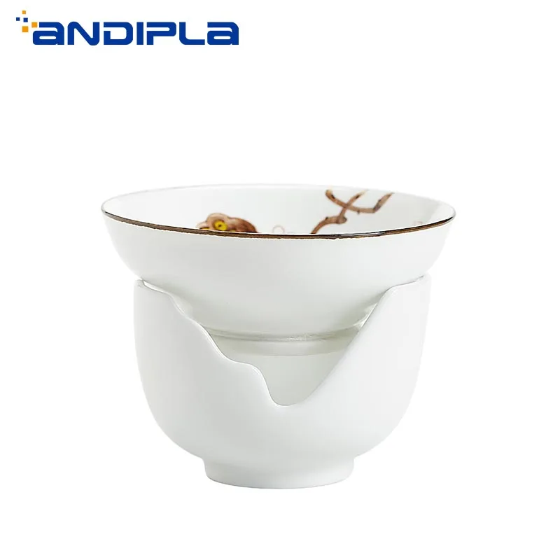 Hand Painted Lotus Tea Strainer Sets Coarse Pottery Chinese Kung Fu Tea Set Accessories Coffee Filter Creative Ceramic Ornament Hand Painted Lotus Tea Strainer Sets Coarse Pottery Chinese Kung Fu Tea Set Accessories Coffee Filter Creative Ceramic Ornament